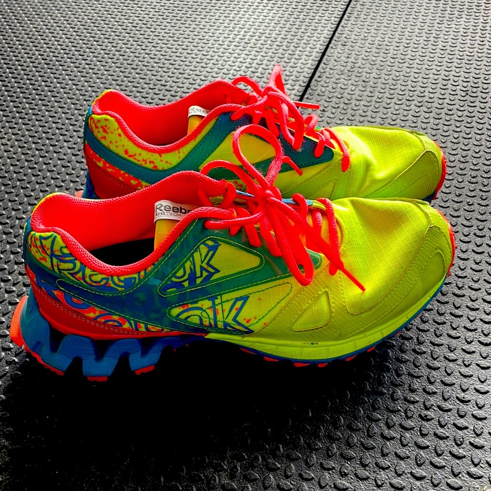 Neon Reebok running shoes